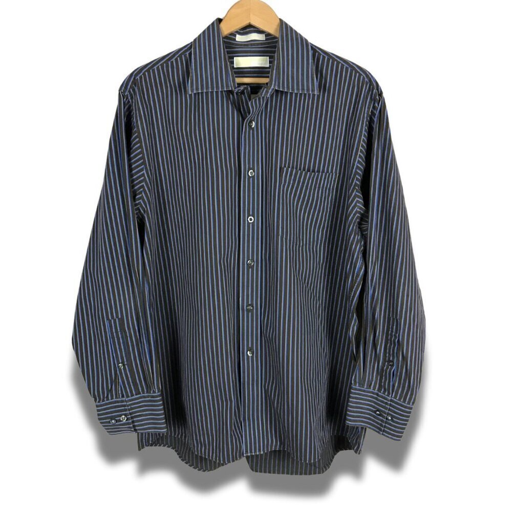 MICHAEL KORS Men's Striped Button-down Shirt Size XL